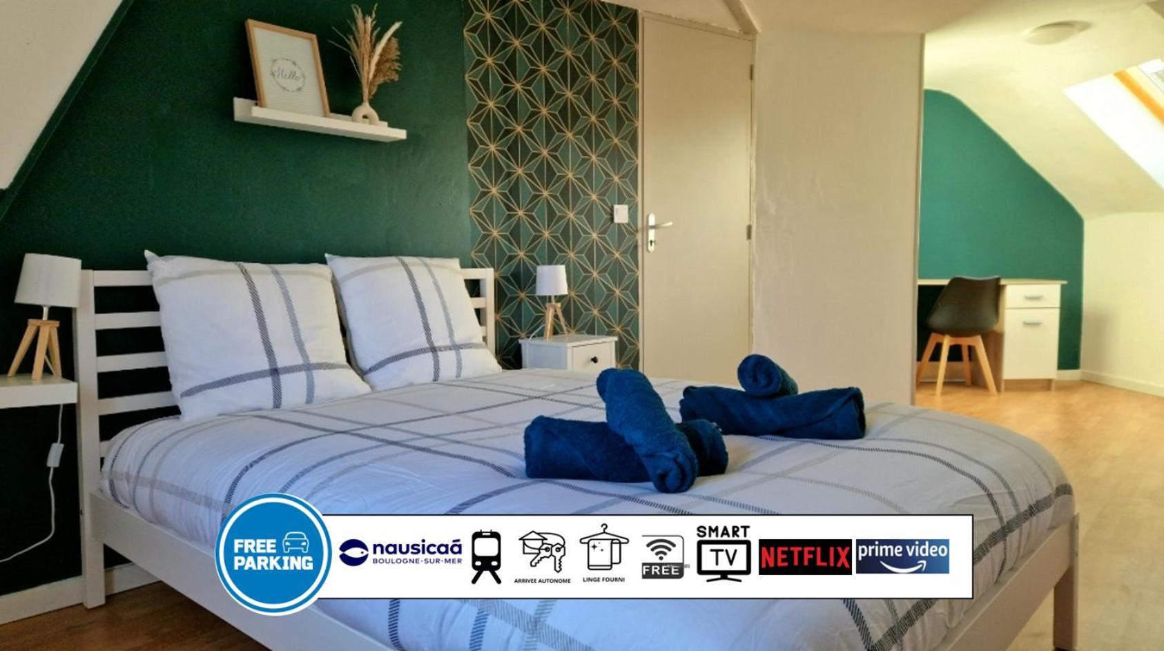 Spacieuce Maison Proche De Nausicaa, Gare Et Remparts, 3 Chambres, Free Parking, Netflix, Primes Video, Free Wifi 볼로뉴쉬르메르 외부 사진